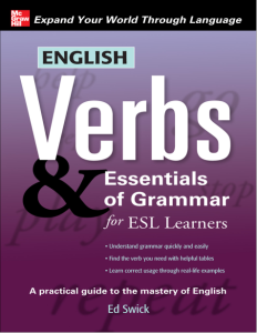 English Verbs Essentials of Grammar for ESL Learners